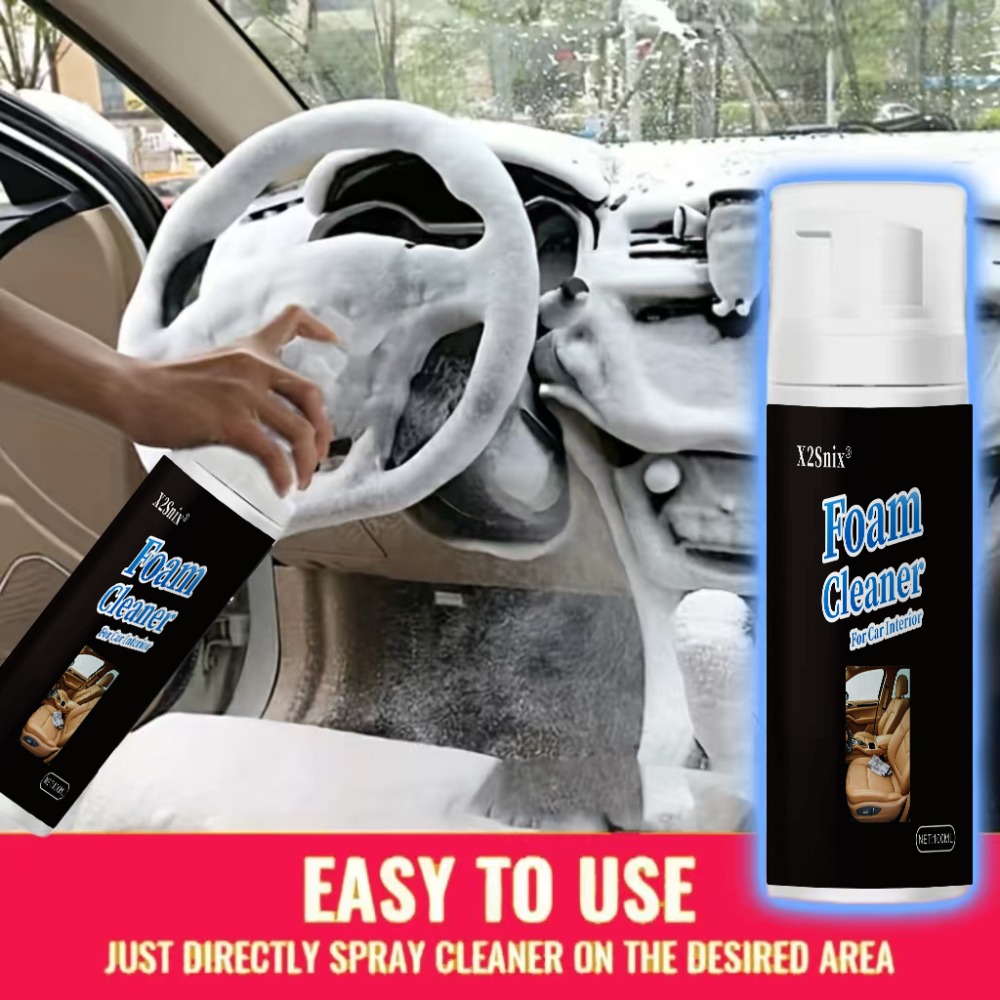 Leather Cleaner Interior - โฟมทำความสะอาดอเนกประสงค์ใหม่ สำหรับขจัดคราบและทำความสะอาดภายในรถยนต์ เบาะหนัง และทำความสะอาดบ้าน พร้อมสเปรย์บำรุงรักษา